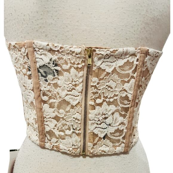 Bardot Womens Soft Peach Lace Bustier Size M - Picture 6 of 7